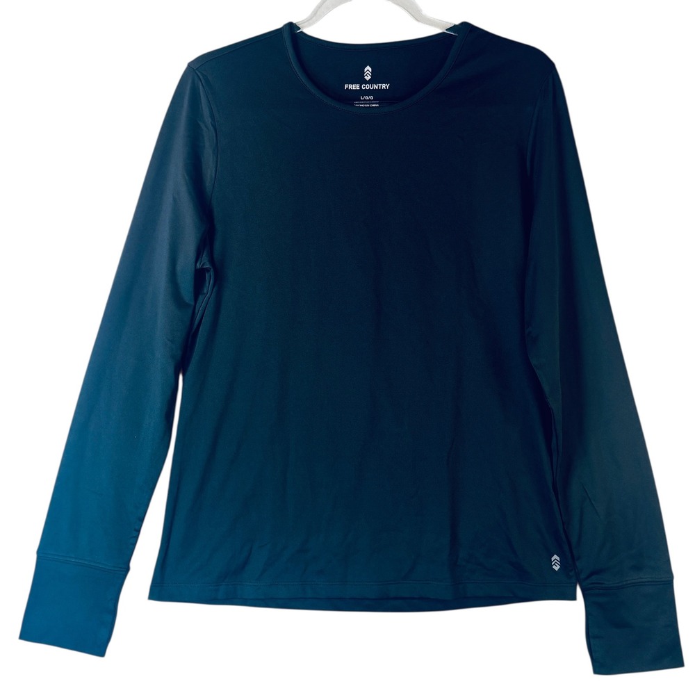 Free Country‎ Women's Black L/S Tops Lot 2 L Base Layer Athleisure Minimalist